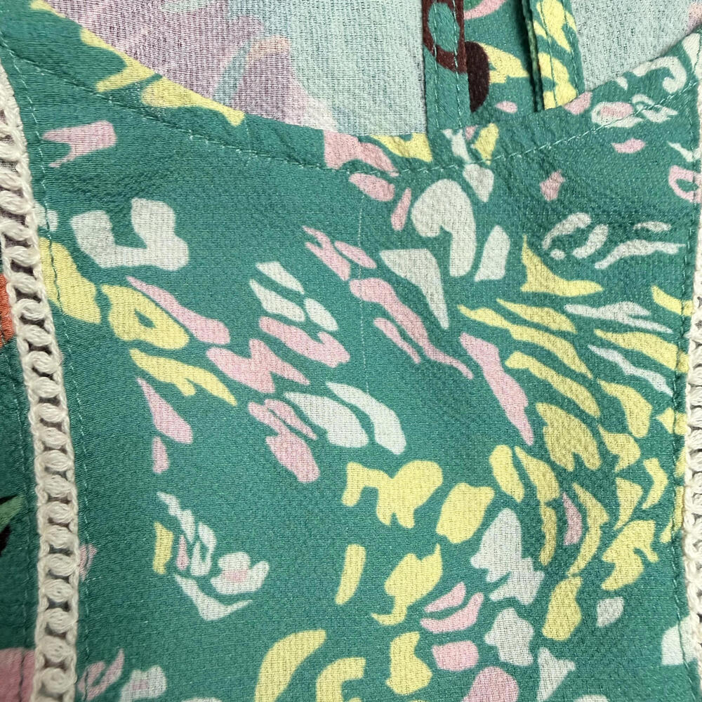 Umgee Bohemian Style Green Floral Patchwork Dress/Tunic - Picture 9 of 9